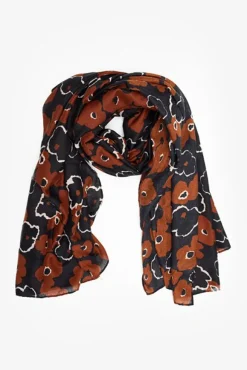 Antler Chocolate Poppy Scarf