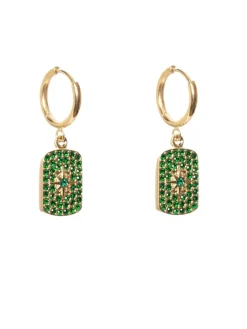 Antler Gold Emerald Cluster Earring