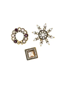 Antler Golden Age Brooch Set