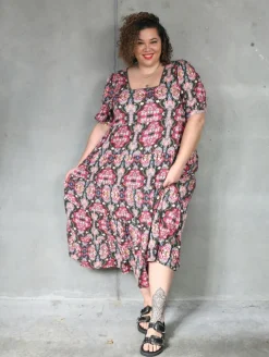 Isle of Mine - Amelie Maxi Dress - Olive Fleuron