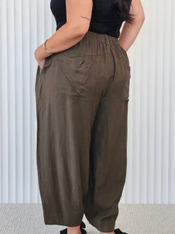 Let's Dance Pleat Pant - Khaki