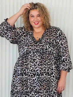 Ruffle Dress - Jungle