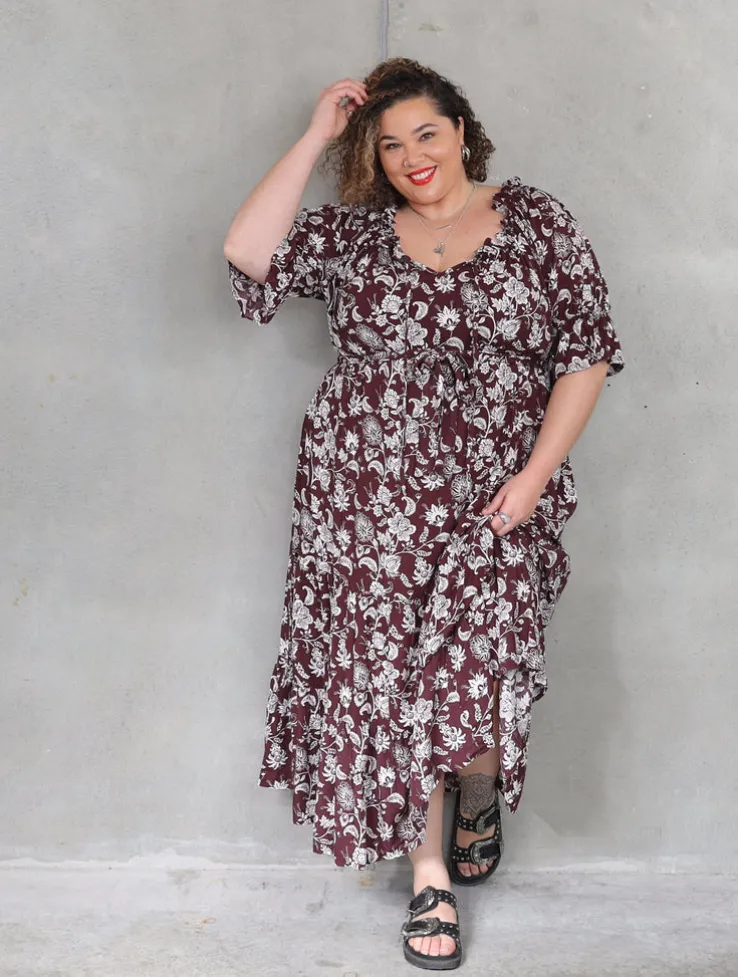 Sophia Dress Short Sleeve - Chocolate Shalimar