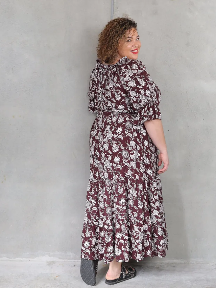 Sophia Dress Short Sleeve - Chocolate Shalimar