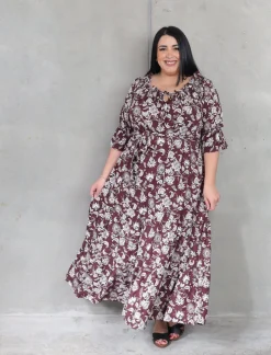 Sophia Dress Short Sleeve - Chocolate Shalimar