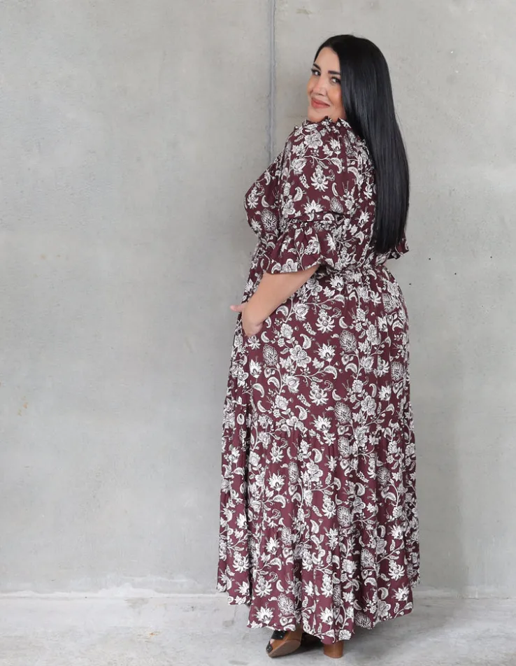 Sophia Dress Short Sleeve - Chocolate Shalimar