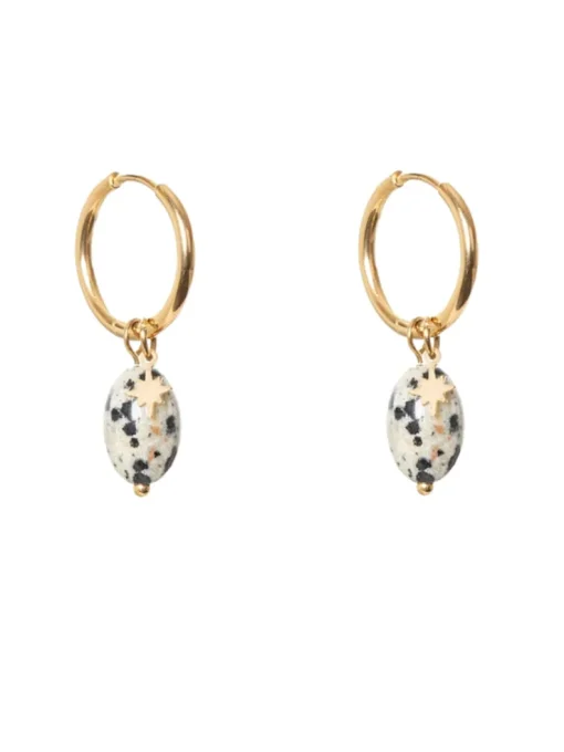 Antler Dalmatian Drop Earring