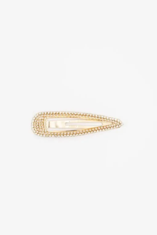 Antler Pearl & Rhinestone Clip - Gold