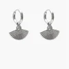 Antler Silver Fan Huggie Earring