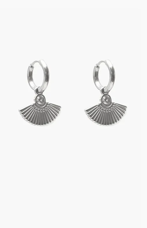 Antler Silver Fan Huggie Earring