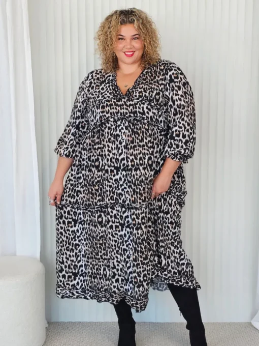 Ruffle Dress - Jungle