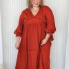 Ruffle Dress - Terracotta