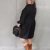Willow Pocket Dress - Black Linen